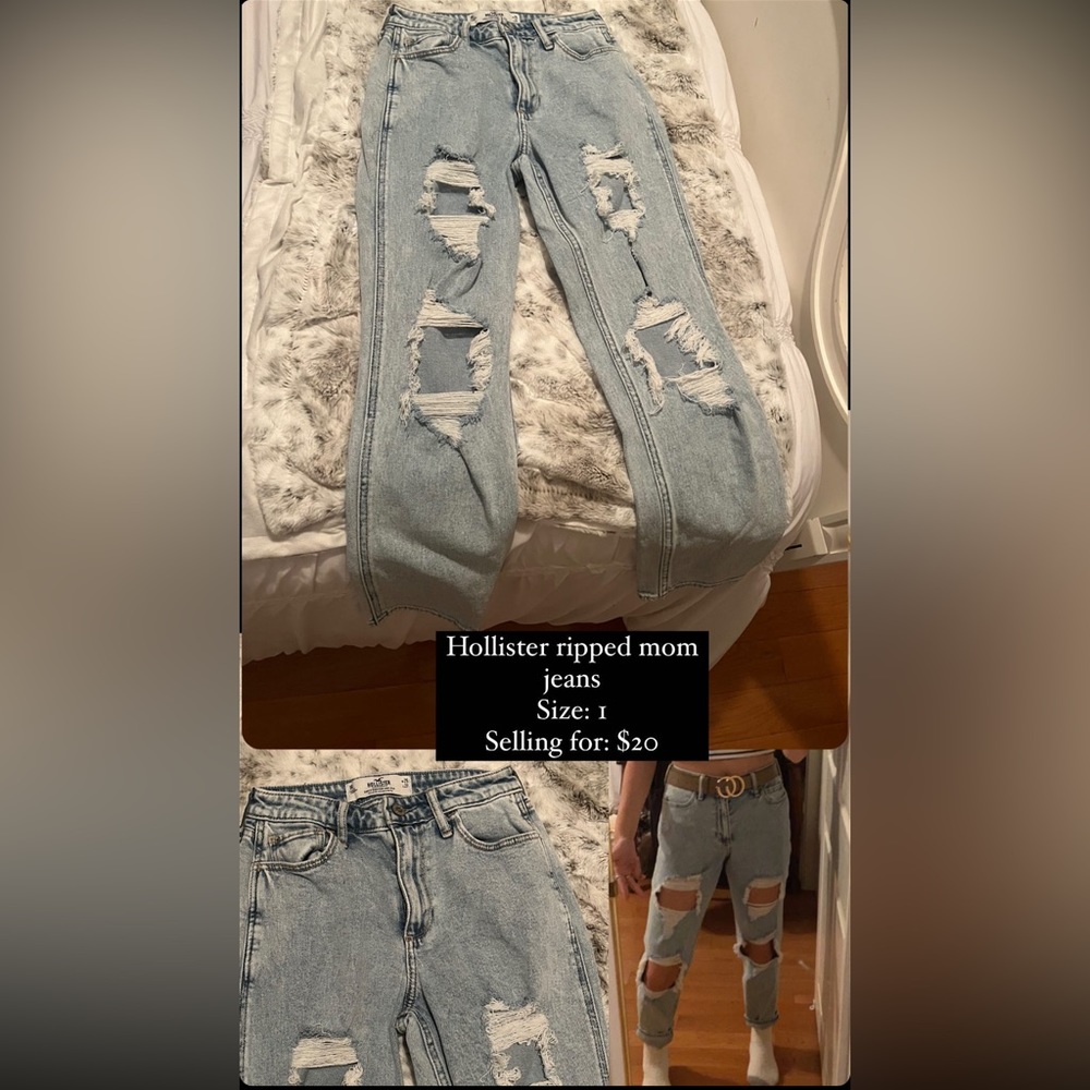 Hollister light washed ripped jeans!